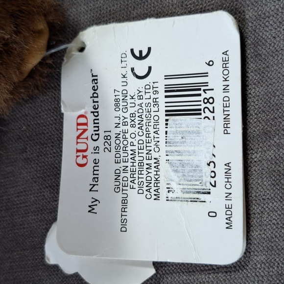 Vintage Gund Gunderbear Dark Brown Jointed Teddy Bear Toy VG 8" 1993 - Picture 16 of 16